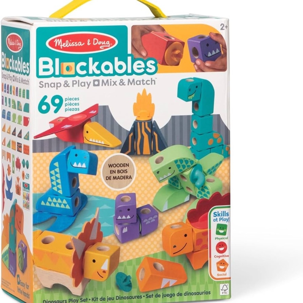 NWT Melissa & Doug BLOCKABLES™ Dinosaur Play Set - Picture 3 of 11